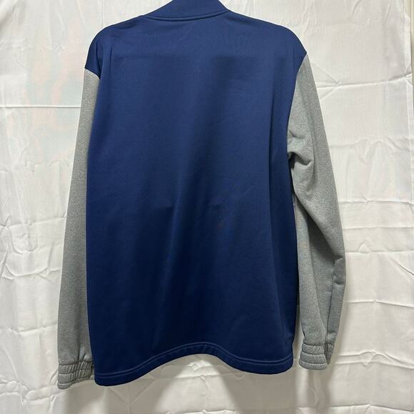 Adidas Quarter Zip Pullover Athletic Jacket Navy Blue Gray Training Perf. Sport - Picture 2 of 5
